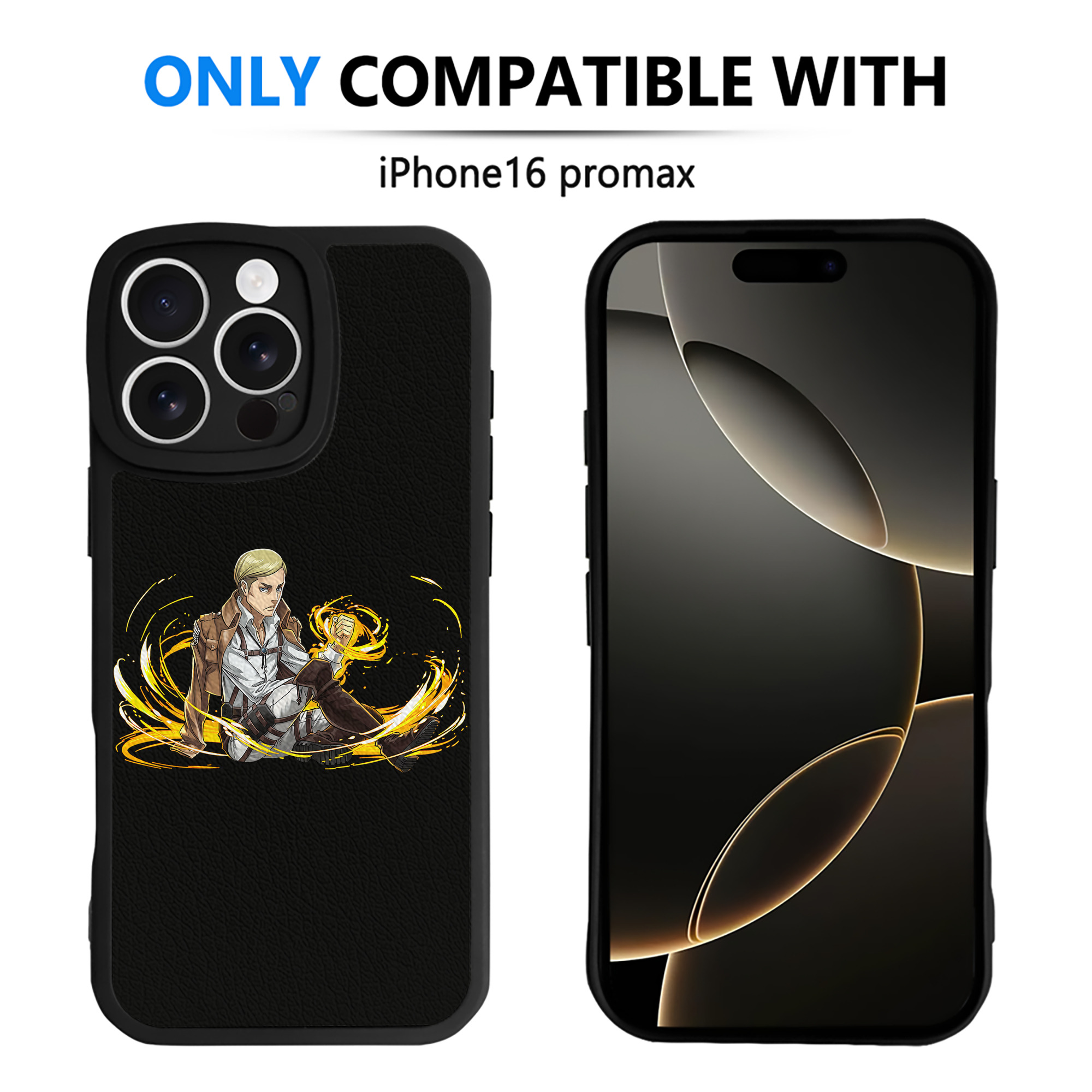 （画像用） 進撃の巨人 エルヴィン・スミス Attack on Titan Erwin Smith 【iPhone 16シリーズ対応】シリコンスマホケース（レザー調） 材質：シリコン